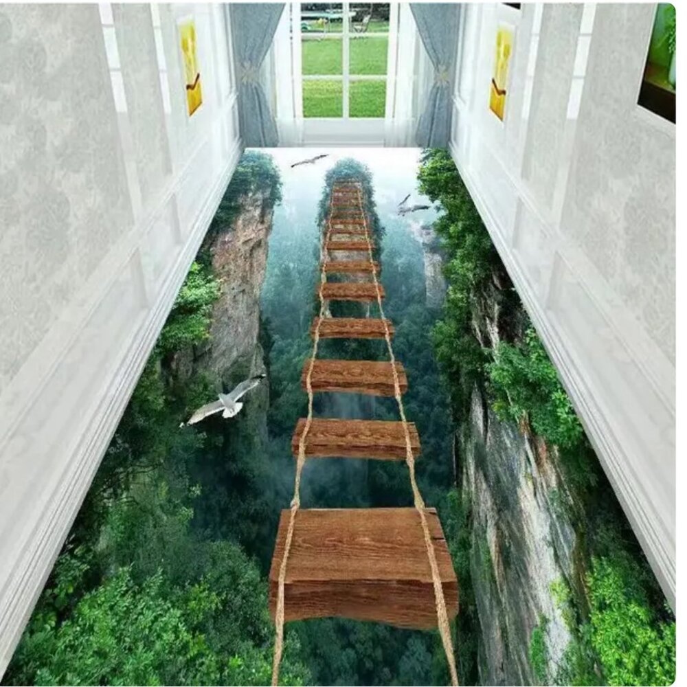 3D Scenario Decor Long Corridor Carpet Anti-Slip